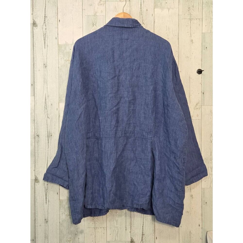 VTG Flax by Jeanne Engelhart Linen Chambray Button Down Sz. 3G (22-24) - Picture 3 of 5